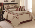Closeout - 7 Piece Microfiber Ruffle and Patchwork Comforter Set