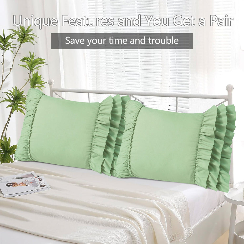 Closeout - Pack of 2 French Country Style Chic Ruffle Pillow Shams
