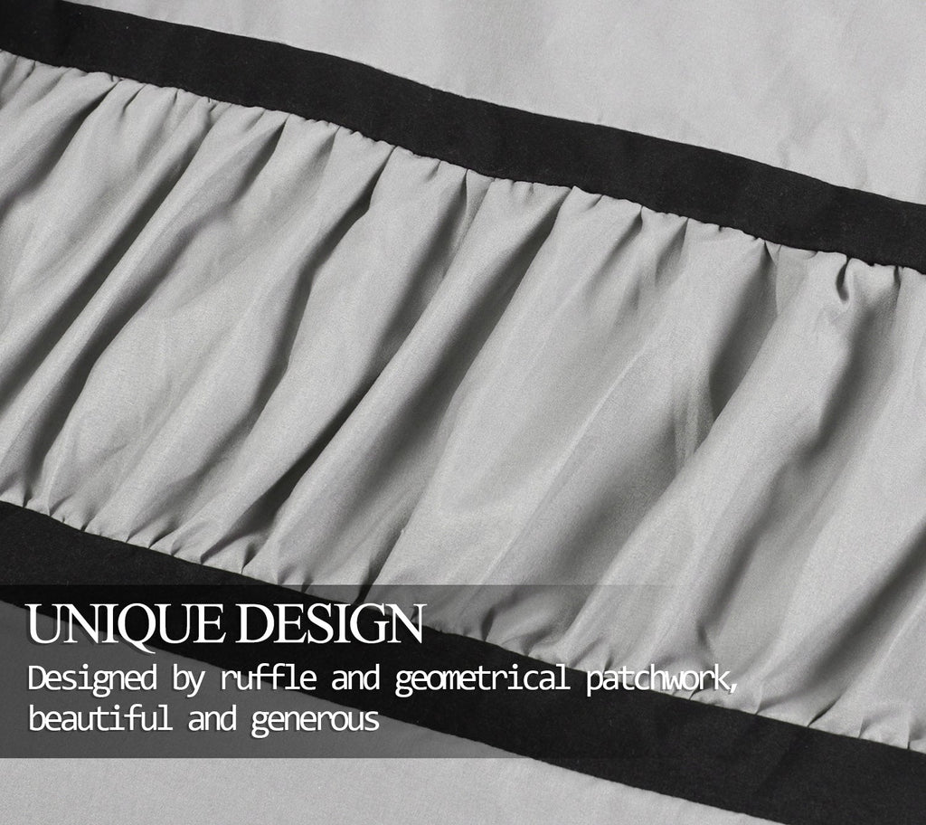 Closeout - 7 Piece Microfiber Ruffle and Patchwork Comforter Set