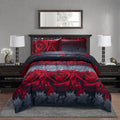 Closeout - 3D Print Red Rose Love All Season Comforter Set-Y28