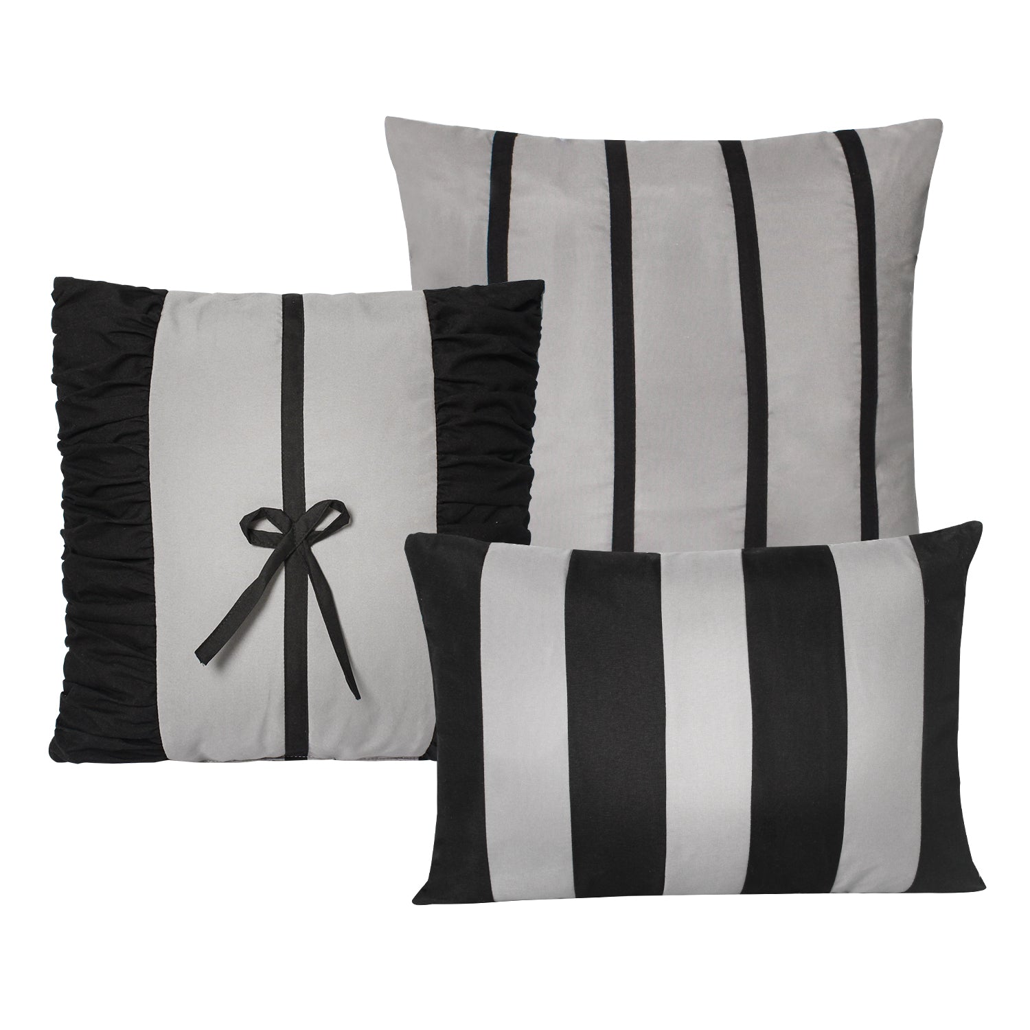 Closeout - 7 Piece Microfiber Ruffle and Patchwork Comforter Set