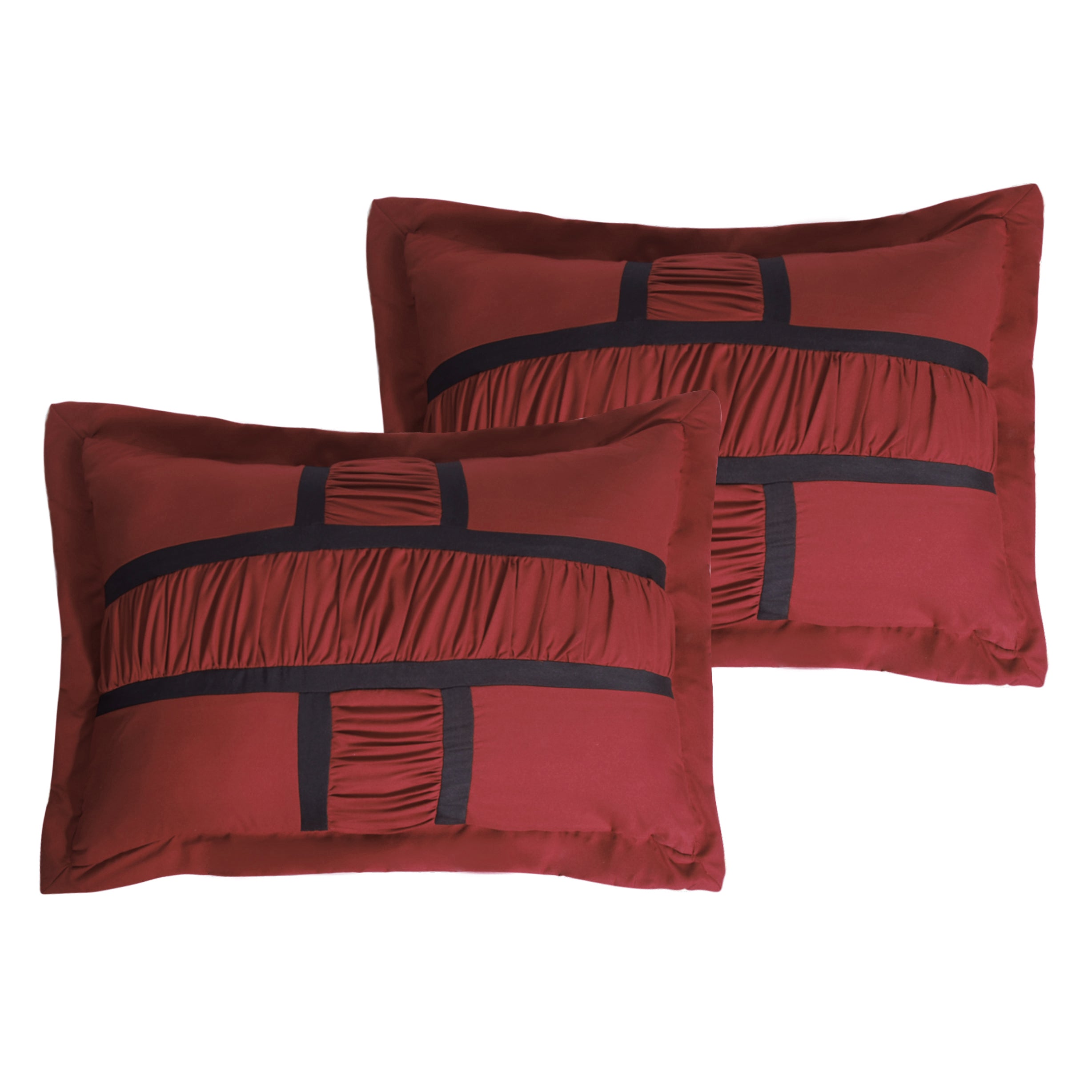 Closeout - 7 Piece Microfiber Ruffle and Patchwork Comforter Set