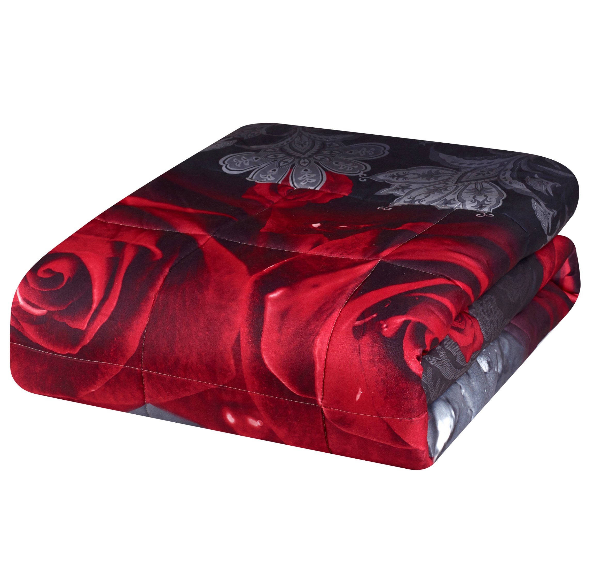 Closeout - 3D Print Red Rose Love All Season Comforter Set-Y28