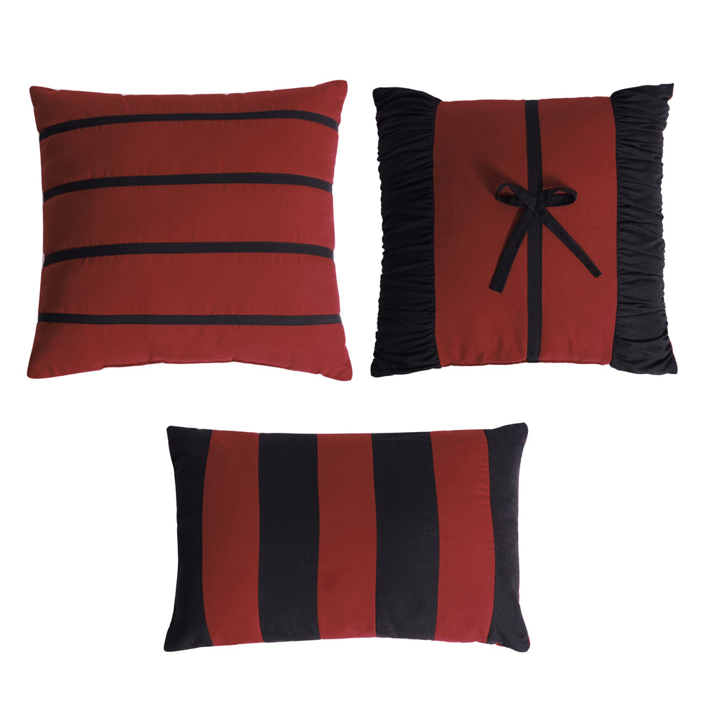 Closeout - 7 Piece Microfiber Ruffle and Patchwork Comforter Set