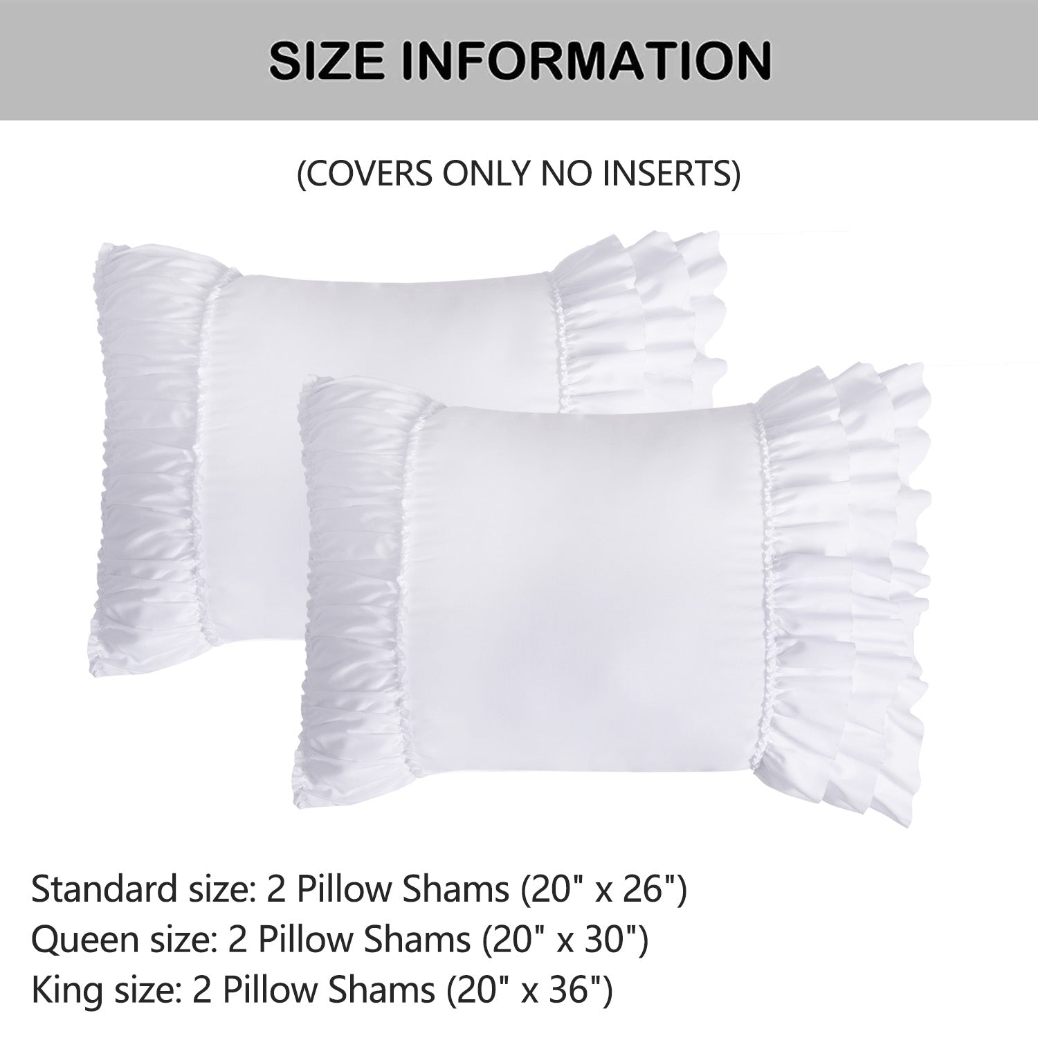 Closeout - Pack of 2 French Country Style Chic Ruffle Pillow Shams