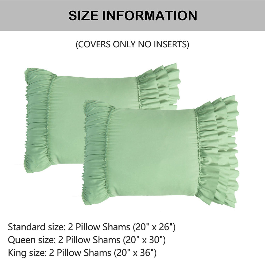 Closeout - Pack of 2 French Country Style Chic Ruffle Pillow Shams