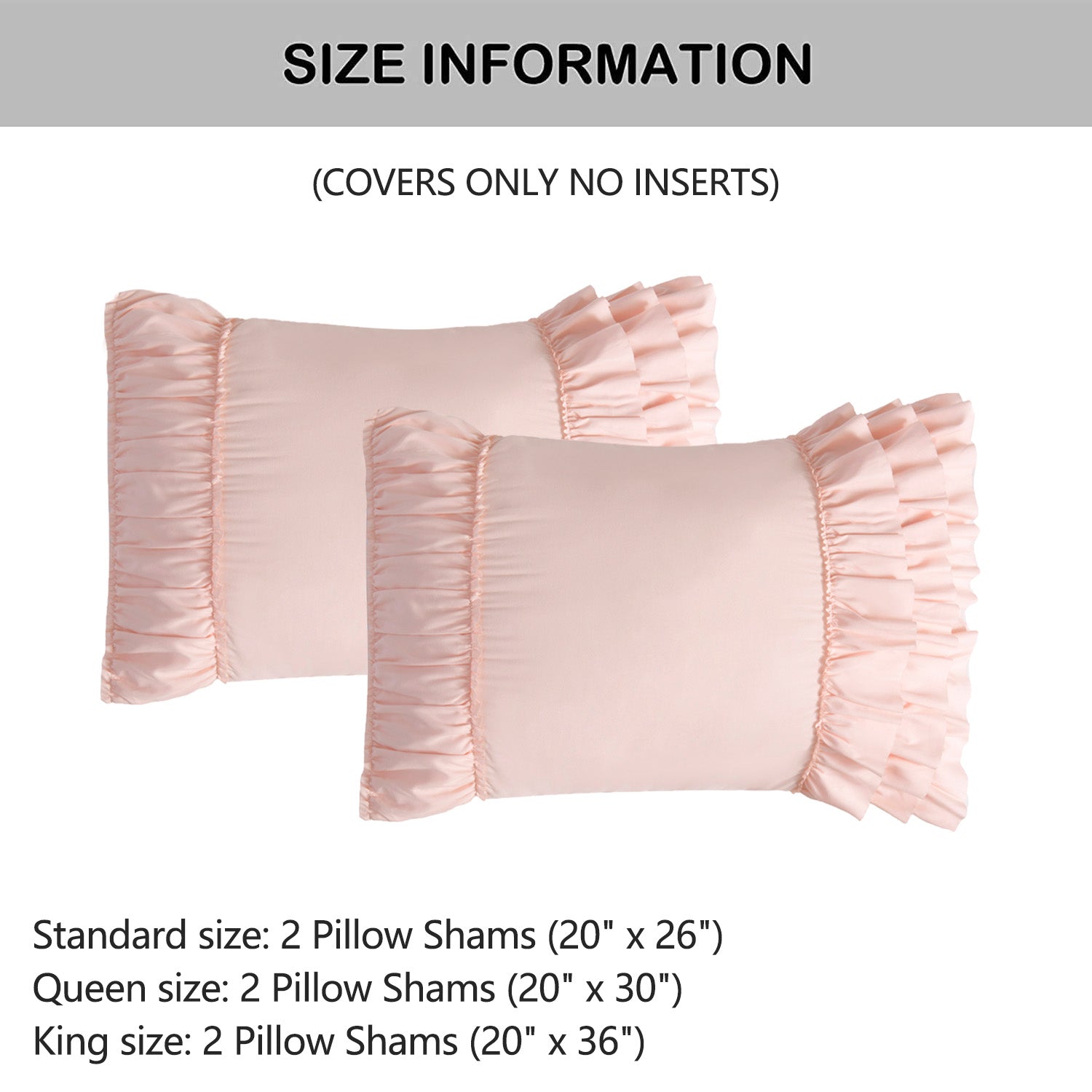 Closeout - Pack of 2 French Country Style Chic Ruffle Pillow Shams