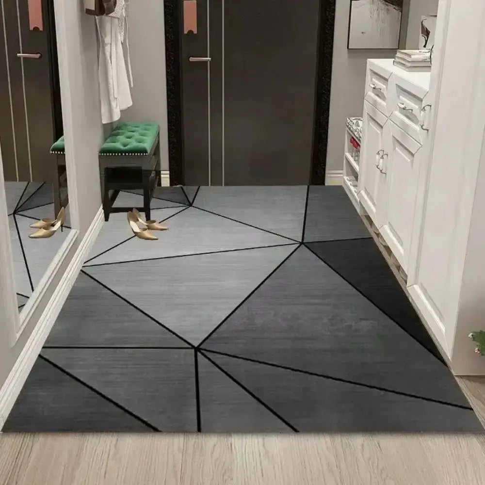 Modern Geometric Abstract Style Crystal Pile Carpet Home Living Room Bedroom Decorative Floor Mat Anti-slip Washable Carpet
