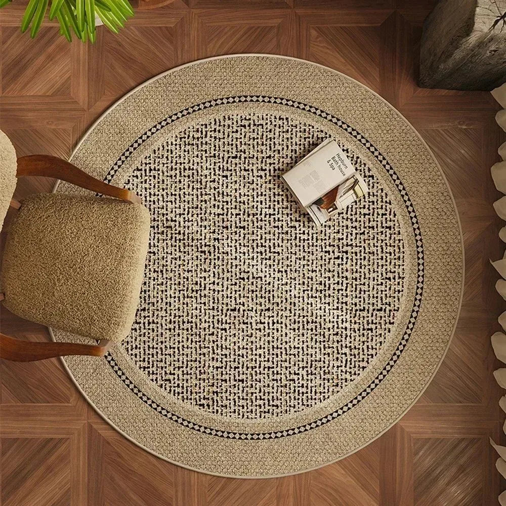VIKAMA Round Japanese Wabi-sabi Style Living Room Sofa Decorative Carpet Coffee Table Rug Study Swivel Chair Floor Cushion