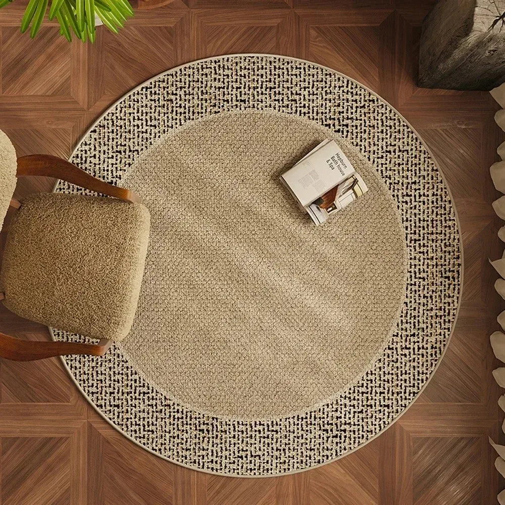 VIKAMA Round Japanese Wabi-sabi Style Living Room Sofa Decorative Carpet Coffee Table Rug Study Swivel Chair Floor Cushion
